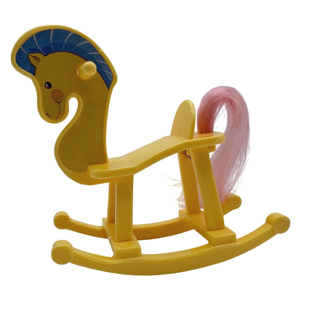 Vtg 1997 Mattel Barbie Kelly Rocking Horse Yellow Pink Hair Nursery Replacement